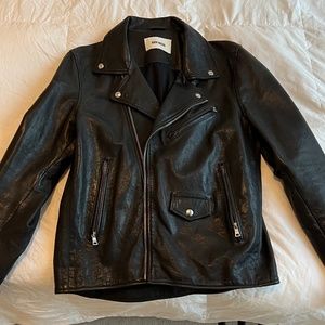 Buck Mason BRUISER LEATHER MOTO JACKET M Black